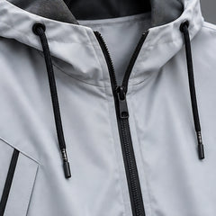 Malvern Men's Lightweight Technical Hooded Windbreaker Jacket - Grey - Men's Tops - Hendlys - Image 4