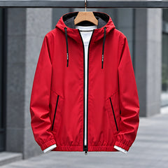 Malvern Men's Lightweight Technical Hooded Windbreaker Jacket - Red - discount-eligible - Hendlys - Image 2
