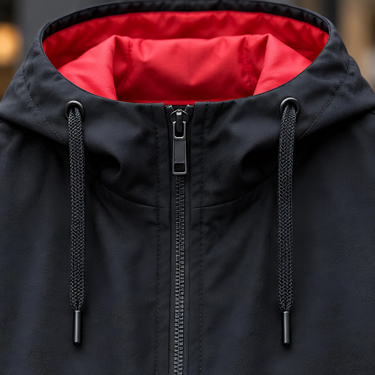 Malvern Men's Lightweight Technical Hooded Windbreaker Jacket - Black Red - Men's Tops - Hendlys - Image 4