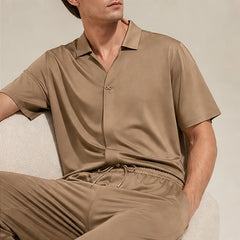 Marbella Mulberry Silk Pant Set - Brown - mulberry silk - Hendlys - Image 4