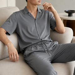 Marbella Mulberry Silk Pant Set - Gray - silk set - Hendlys - Image 3