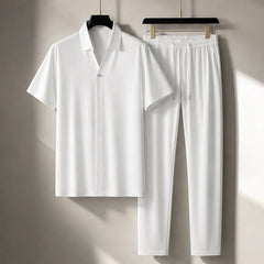 Marbella Mulberry Silk Pant Set - White - Outfit Set - Hendlys - Image 1