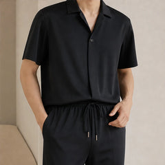 Marbella Mulberry Silk Pant Set - Black - mulberry silk - Hendlys - Image 4