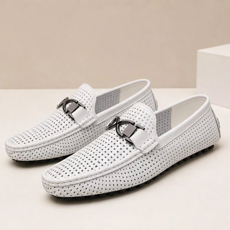 Marcel Classic Leather Loafer - Pure White - mens loafer - Hendlys - Image 2