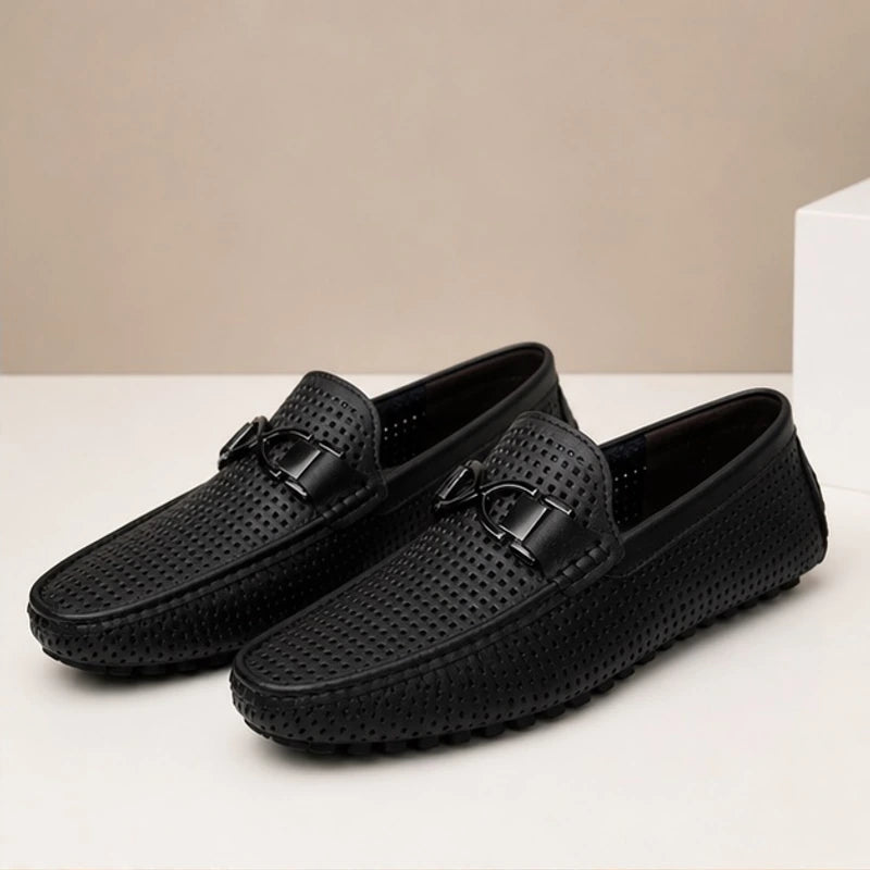 Marcel Classic Leather Loafer - Onyx Black - rubber outsole - Hendlys - Image 5