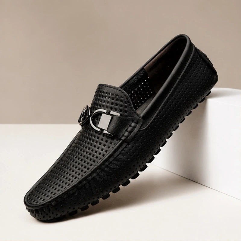 Marcel Classic Leather Loafer - Onyx Black - Shoes - Hendlys - Image 1