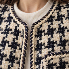 Marceline Women's Braided-Trim Houndstooth Jacket - Jackets - Hendlys - Image 7