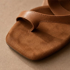 Marella Genuine Leather Flat Sandal - Brown - flat sandals - Hendlys - Image 3
