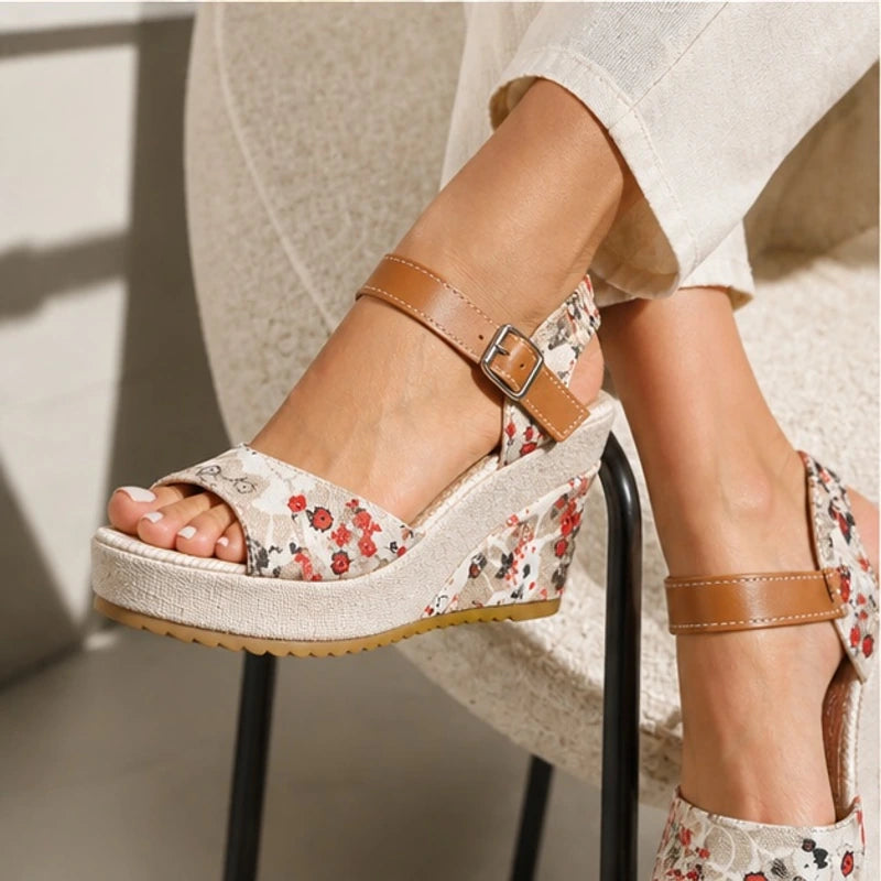 Maribel Platform Heels - Scarlet Meadow - women's heels - Hendlys - Image 2