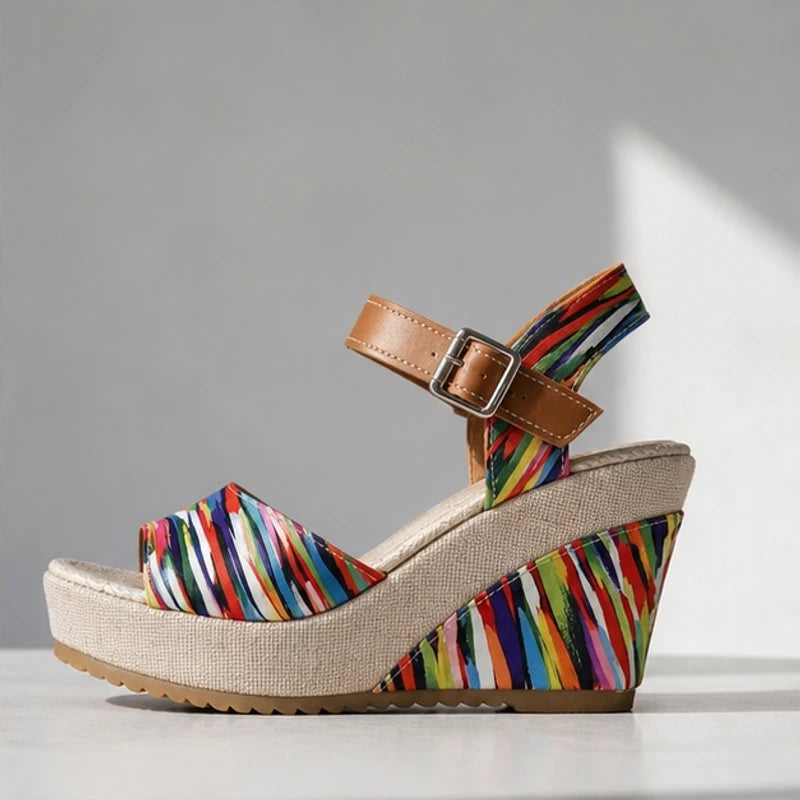 Maribel Platform Heels - Multicolor - buckle strap heels - Hendlys - Image 4