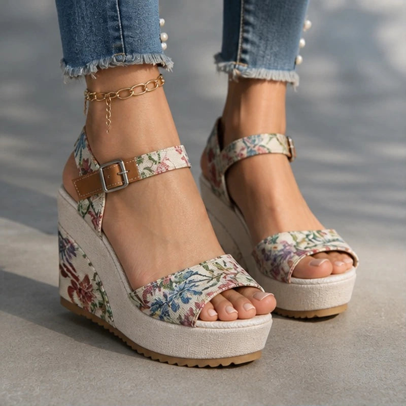 Maribel Platform Heels - Wildflower Bloom - Shoes - Hendlys - Image 1
