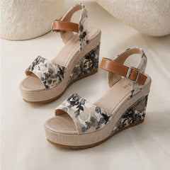 Maribel Platform Heels - Midnight Blossom - buckle strap heels - Hendlys - Image 4