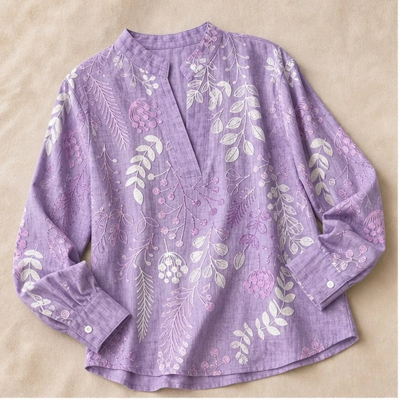 Marielle Pastel Floral Blouse - Purple - floral blouse - Hendlys - Image 3