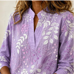 Marielle Pastel Floral Blouse - Purple - women's blouse - Hendlys - Image 2