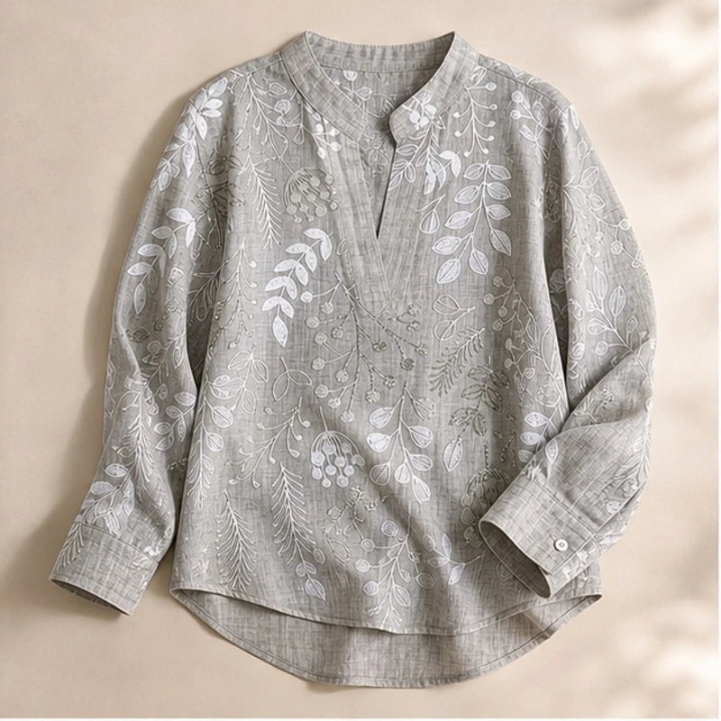 Marielle Pastel Floral Blouse - Grey - floral blouse - Hendlys - Image 3