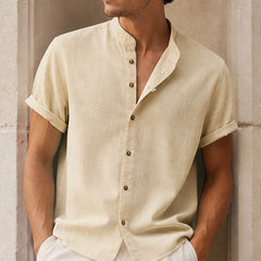 Marlow Lightweight Linen Shirt - Sand - Shirt - Hendlys - Image 1