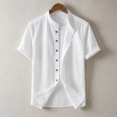 Marlow Lightweight Linen Shirt - White - linen shirt - Hendlys - Image 2