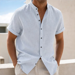 Marlow Lightweight Linen Shirt - Gray - Shirt - Hendlys - Image 1