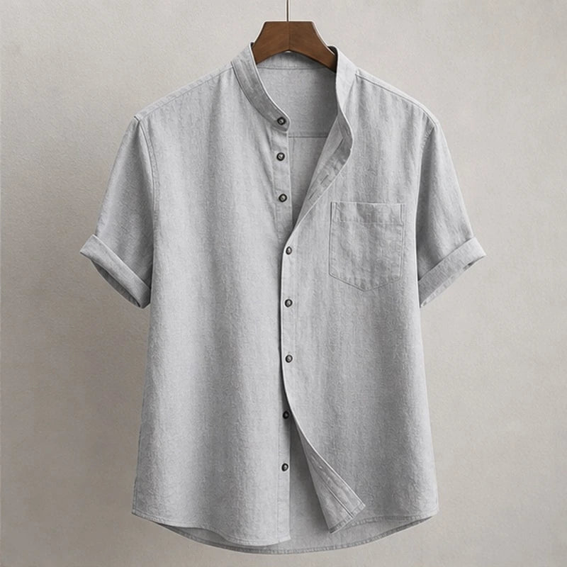 Marlow Lightweight Linen Shirt - Gray - linen shirt - Hendlys - Image 2