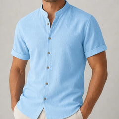 Marlow Lightweight Linen Shirt - Blue - Shirt - Hendlys - Image 1