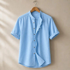 Marlow Lightweight Linen Shirt - Blue - linen shirt - Hendlys - Image 2