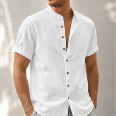 Marlow Lightweight Linen Shirt - White - Shirt - Hendlys - Image 1