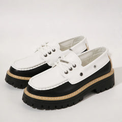 Marlow Platform Deck Loafer - White - Loafers - Hendlys - Image 1