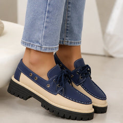 Marlow Platform Deck Loafer - Navy Blue - vegan leather - Hendlys - Image 3