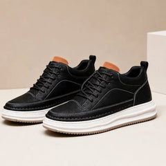 Marlow Textured Leather Sneaker - Black - men's sneakers - Hendlys - Image 2