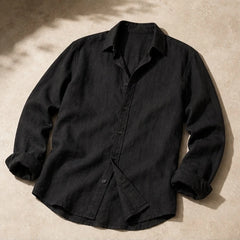 Martinique Linen Button-Up Shirt - Black - button-up shirt - Hendlys - Image 4