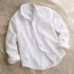 Martinique Linen Button-Up Shirt - Pure White - button-up shirt - Hendlys - Image 4