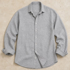 Martinique Linen Button-Up Shirt - Heather Gray - men's shirt - Hendlys - Image 2