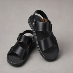 Marwood Leather Sandals - Black - premium leather - Hendlys - Image 3