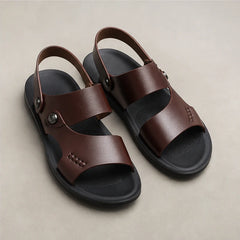 Marwood Leather Sandals - Brown - Sandals - Hendlys - Image 1