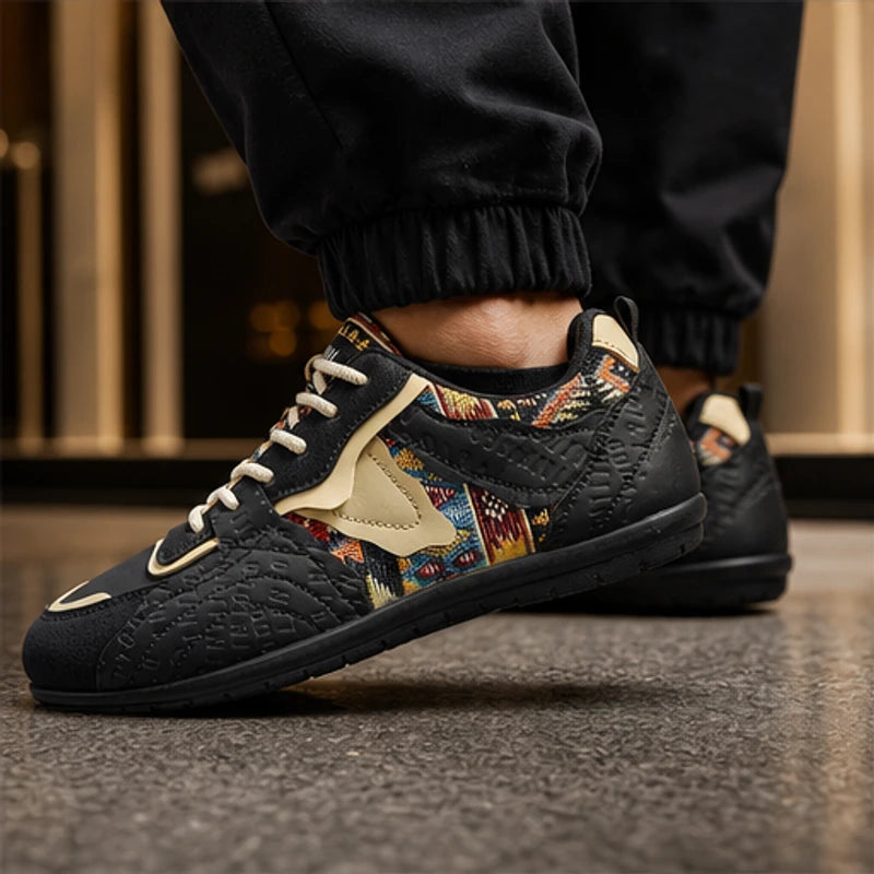 Ashford Heritage Court Sneaker - Black - textured upper - Hendlys - Image 4