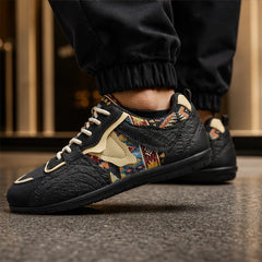 Ashford Heritage Court Sneaker - Black - textured upper - Hendlys - Image 4