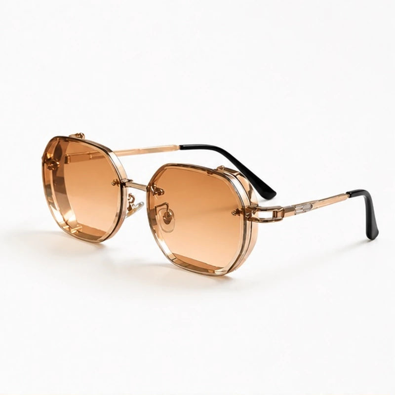 Meridian Polished Frame Shades - Brown - Sunglasses - Hendlys - Image 1