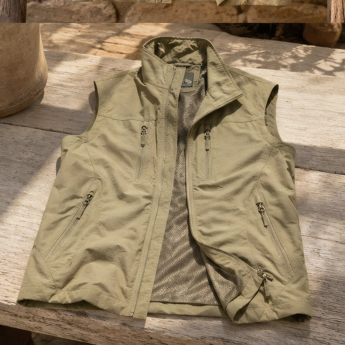 Merrivale Multi-Pocket Utility Vest - Khaki - utility vest - Hendlys - Image 4
