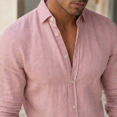 Milano Linen Button-Up Shirt - Blush Pink - button-up shirt - Hendlys - Image 3