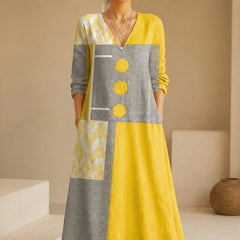 Mirelle Multicolor Geometric Dress - Multicolor - Women's Clothing > Dresses > Ankle-Length Dresses - Hendlys - Image 1
