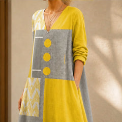Mirelle Multicolor Geometric Dress - Multicolor - Catalog Group: Clothing - Hendlys - Image 2