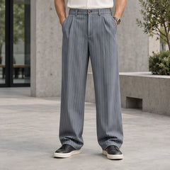 Montague Men's Pinstripe Pants - Gray - Men's Clothing > Pants > Pinstripe Pants - Hendlys - Image 1