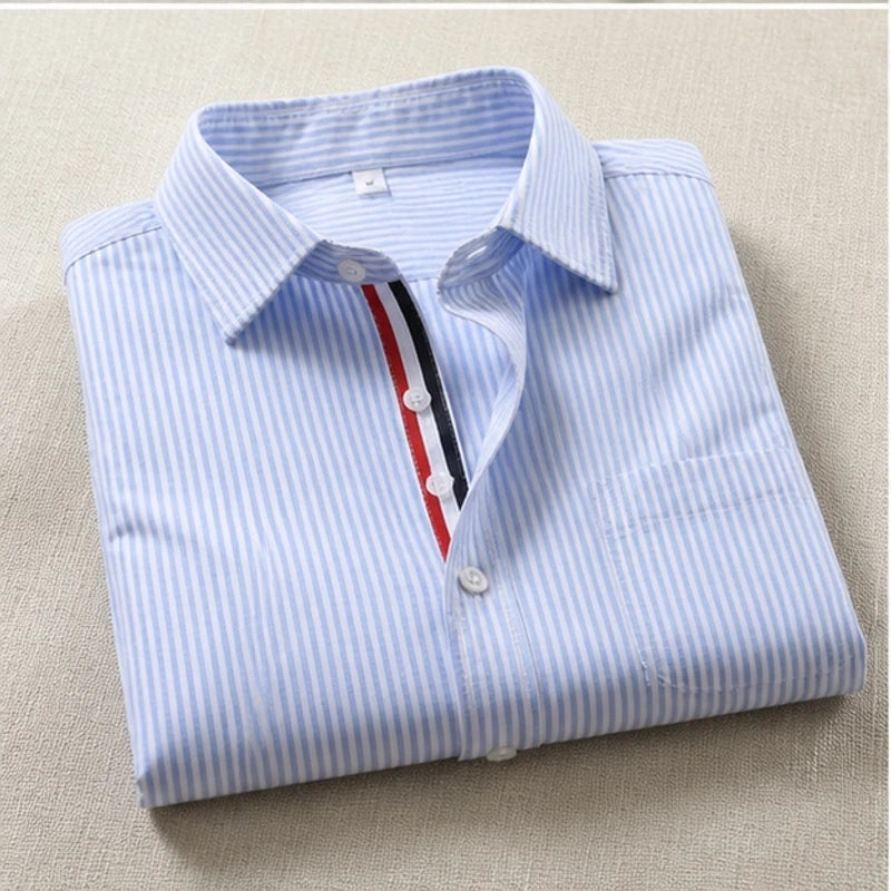 Montel Tailored Linen Oxford Shirt - Blue - oxford shirt - Hendlys - Image 4