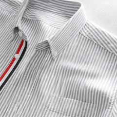 Montel Tailored Linen Oxford Shirt - Gray - oxford shirt - Hendlys - Image 4