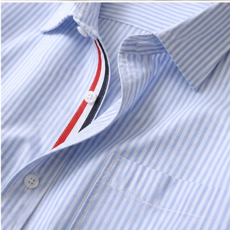 Montel Tailored Linen Oxford Shirt - Blue - linen shirt - Hendlys - Image 3