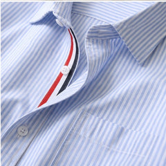 Montel Tailored Linen Oxford Shirt - Blue - linen shirt - Hendlys - Image 3