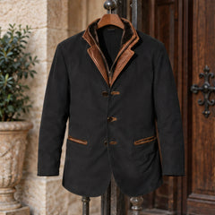 Montfort Men's Leather Button-Up Jacket - Black - Jackets for Men - Hendlys - Image 2