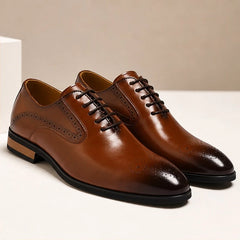 Montrose Leather Brogue Dress Shoes - Brown - dress shoes - Hendlys - Image 3