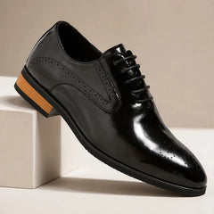 Montrose Leather Brogue Dress Shoes - Black - leather shoes - Hendlys - Image 4