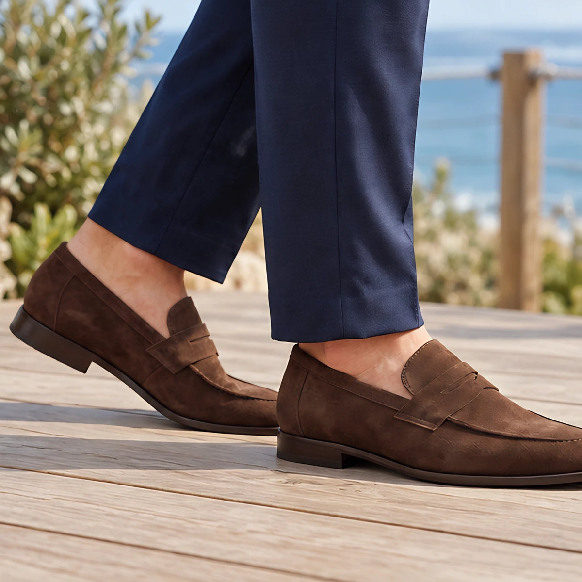 Moretti Men's Suede Penny Loafers - Brown - Catalog Group: Footwear - Hendlys - Image 2